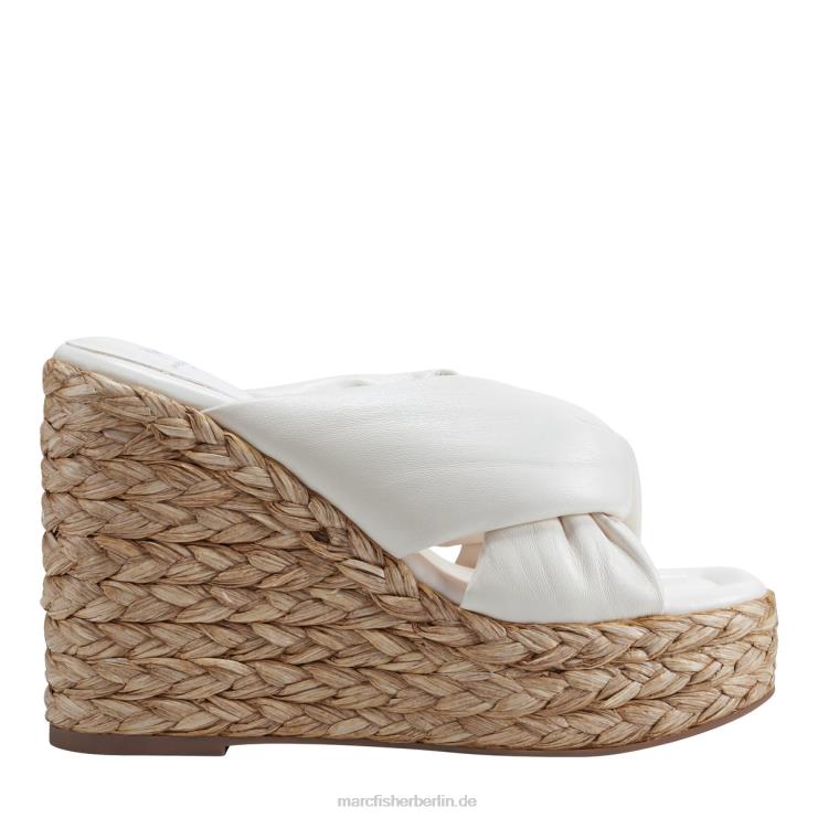 de Marc Fisher Frauen Navina Espadrille-Keilsandale neues cremefarbenes Leder 868L8231