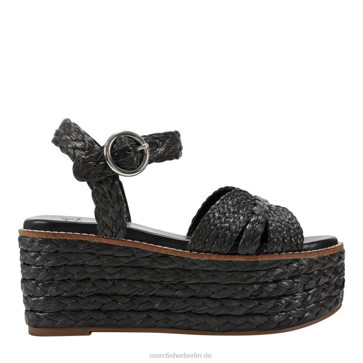 de Marc Fisher Frauen Naydine Espadrille-Sandale mit Knöchelriemen Schwarz 868L8223