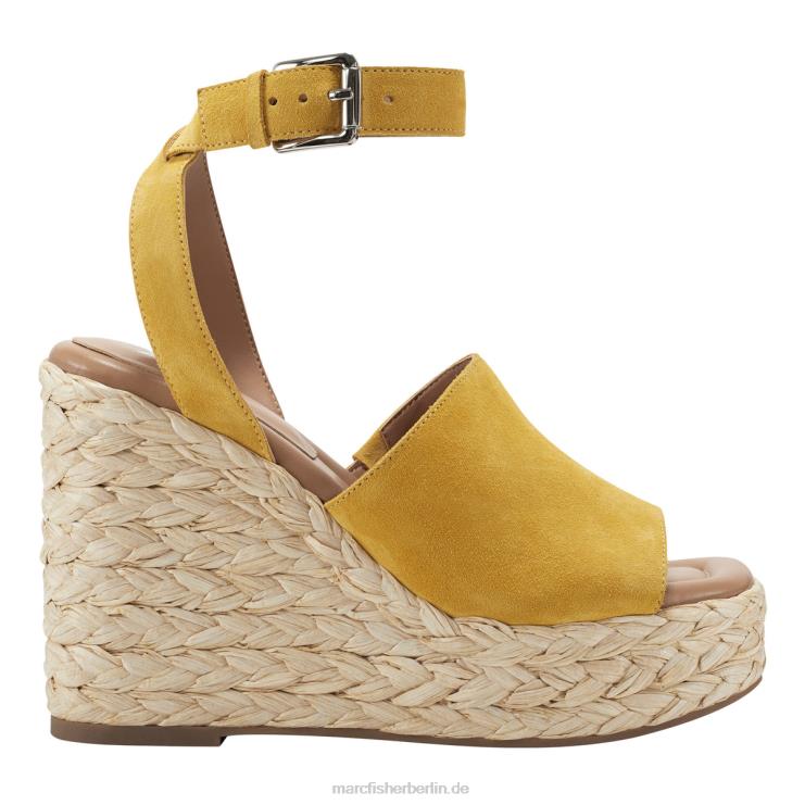 de Marc Fisher Frauen Nelly Espadrille-Keilsandale Senffarbenes Wildleder 868L8261