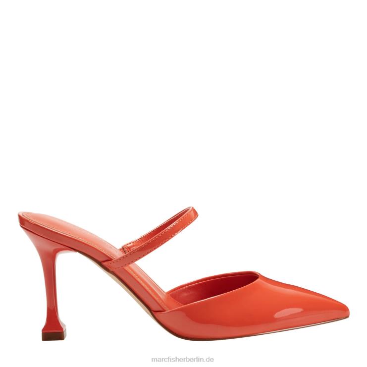 de Marc Fisher Frauen Hadais-Pantoletten mit Absatz Orangefarbenes Patent 868L8499