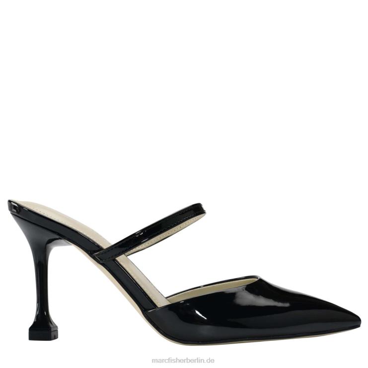de Marc Fisher Frauen Hadais-Pantoletten mit Absatz schwarzes Lackleder 868L8452
