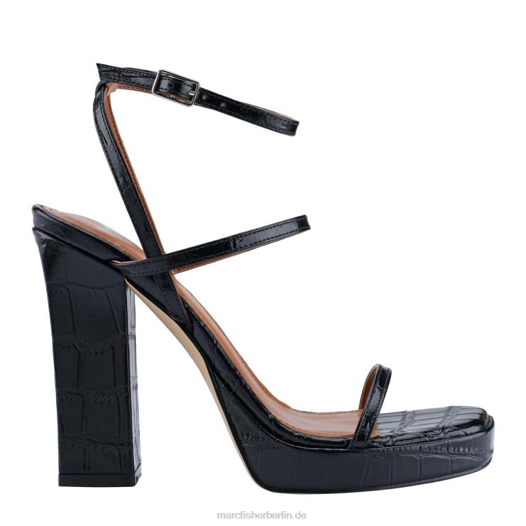 de Marc Fisher Frauen Katin-Plateausandale schwarzes Krokoleder 868L8593