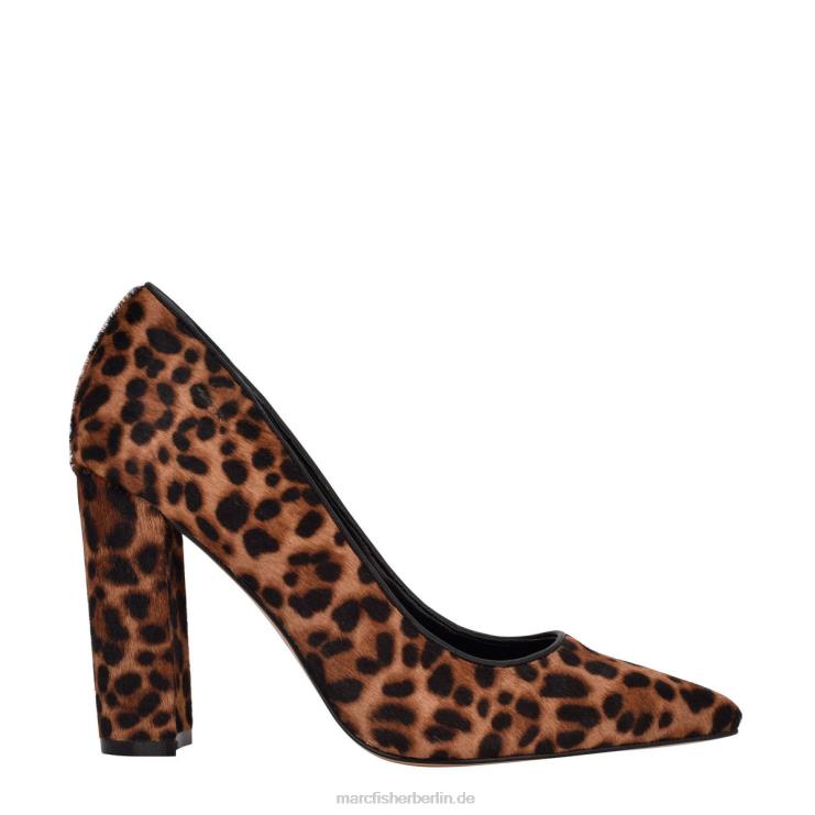 de Marc Fisher Frauen Abilene-Pumps mit spitzem Zehenbereich und Blockabsatz braunes/leopardengeprägtes Kalbshaar 868L8624