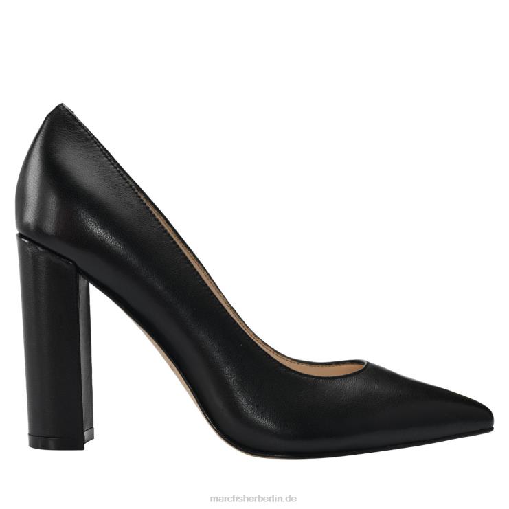 de Marc Fisher Frauen Abilene-Pumps mit spitzem Zehenbereich und Blockabsatz schwarzes Leder 868L8595