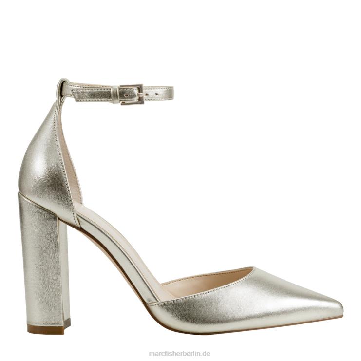 de Marc Fisher Frauen Arnette-Knöchelriemenabsatz Platinleder 868L8348