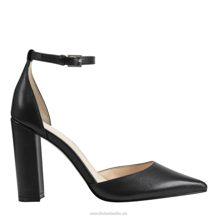 de Marc Fisher Frauen Arnette-Knöchelriemenabsatz schwarzes Leder 868L8334