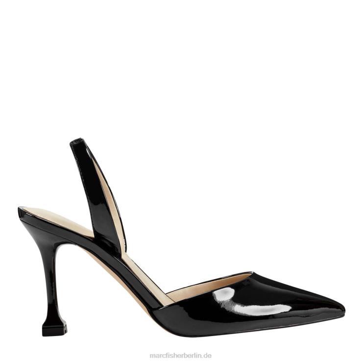 de Marc Fisher Frauen Hadya Slingback-Pumpe schwarzes Lackleder 868L8625