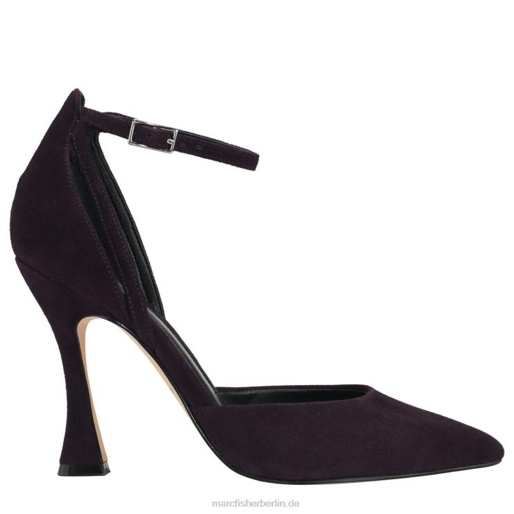 de Marc Fisher Frauen Lynnie Knöchelriemenpumpe dunkelviolettes Wildleder 868L8678