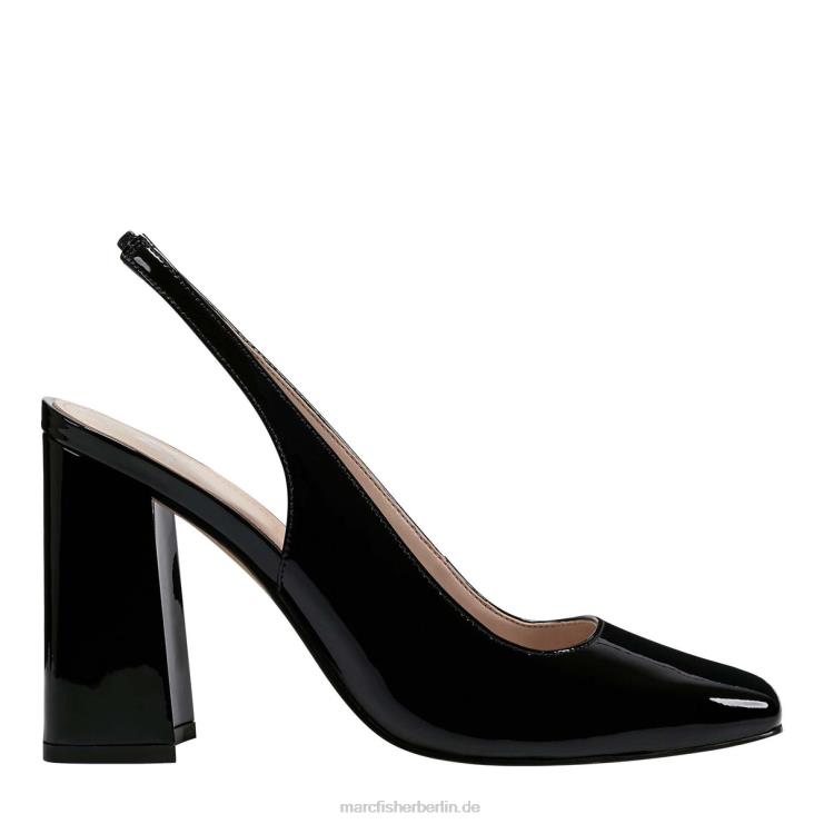 de Marc Fisher Frauen Onna Slingback-Absatz schwarzes Lackleder 868L8383