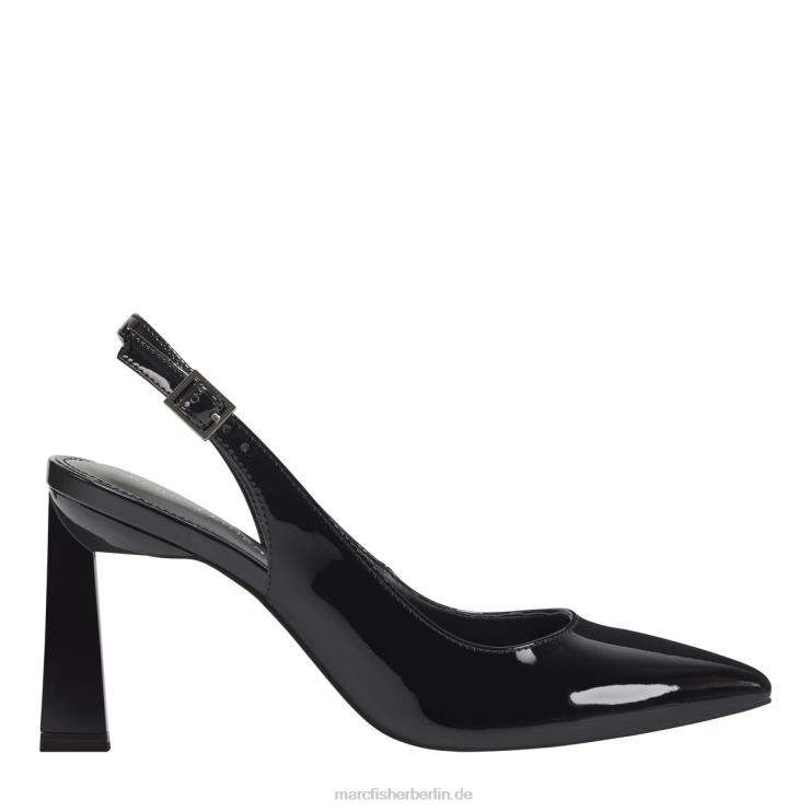 de Marc Fisher Frauen Sannek Slingback-Pumpe schwarzes Lackleder 868L8604