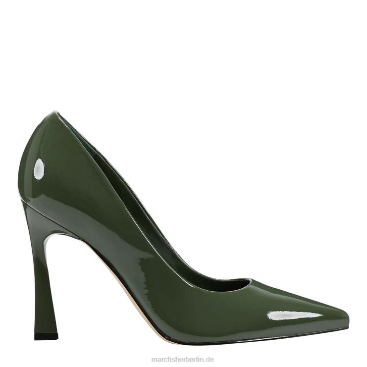 de Marc Fisher Frauen Sassie-Pumps mit Absatz olivfarbenes Lackleder 868L8689