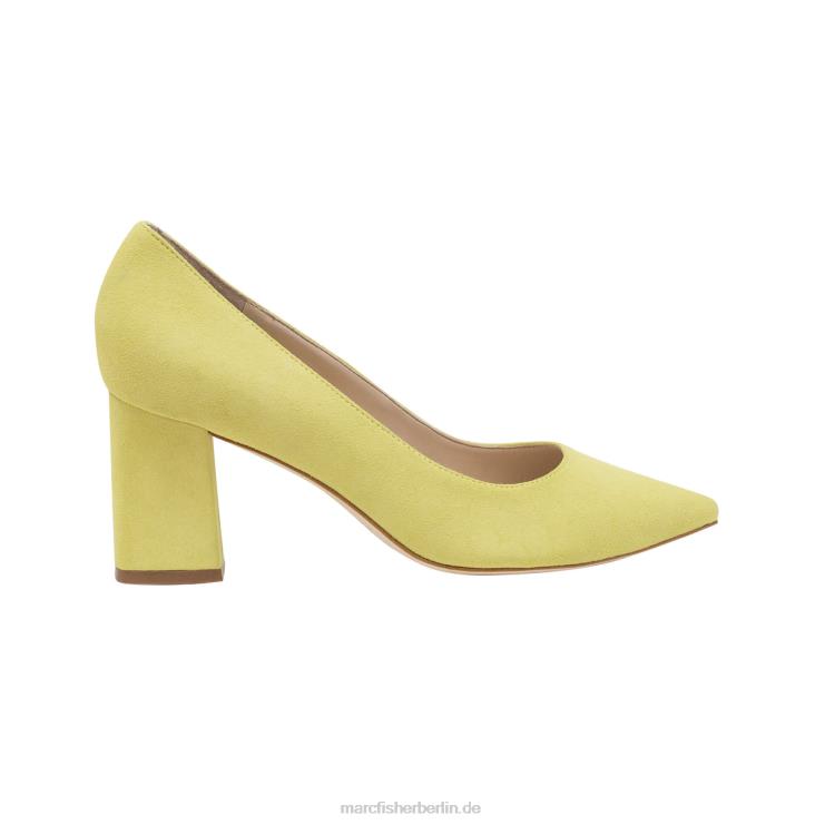 de Marc Fisher Frauen Zala-Pumps mit Blockabsatz und spitzer Zehenpartie Gelb 868L8598
