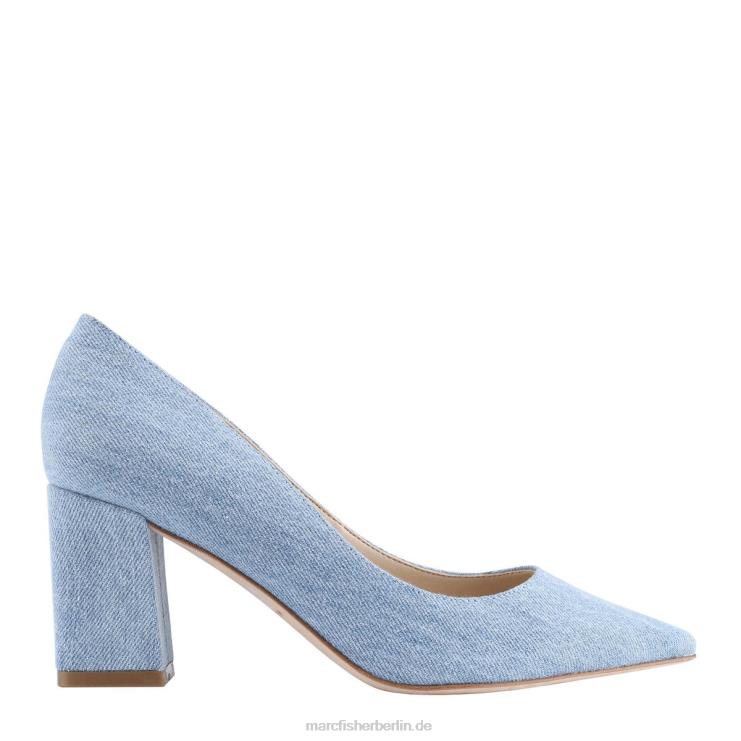 de Marc Fisher Frauen Zala-Pumps mit Blockabsatz und spitzer Zehenpartie hellblauer Denim 868L8696