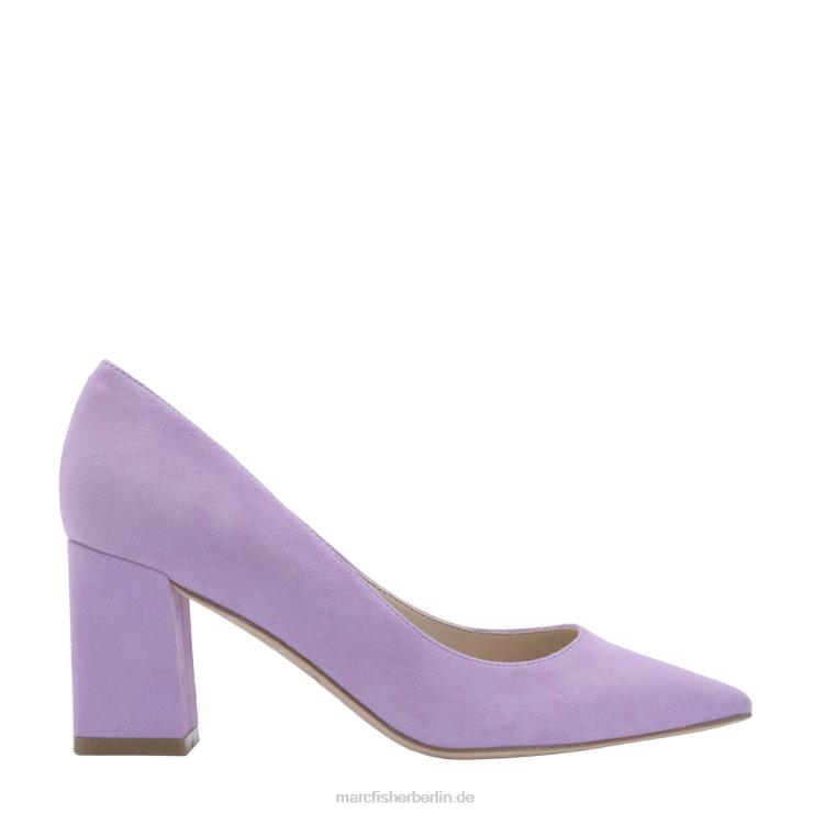 de Marc Fisher Frauen Zala-Pumps mit Blockabsatz und spitzer Zehenpartie hellviolettes Wildleder 868L8695