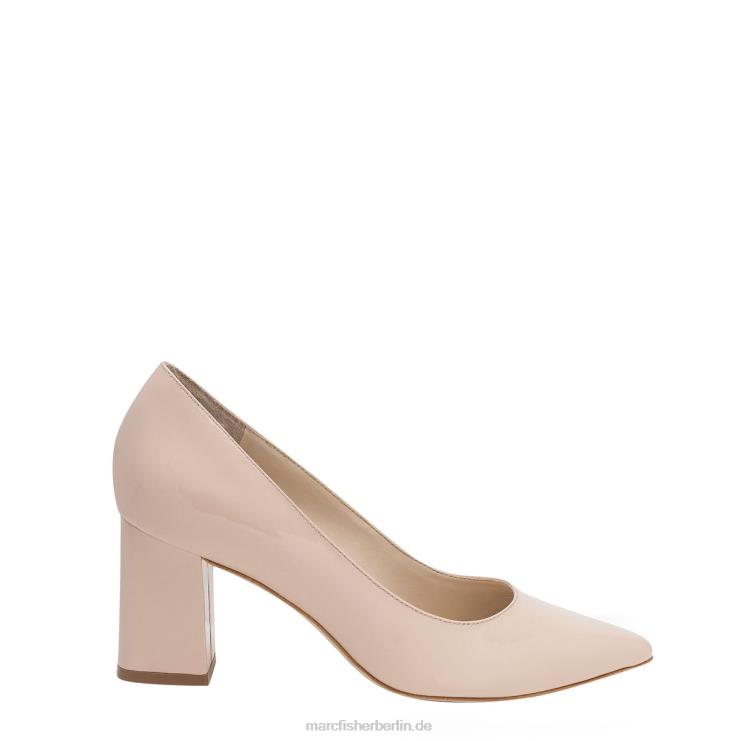 de Marc Fisher Frauen Zala-Pumps mit Blockabsatz und spitzer Zehenpartie nacktes Lackleder 868L8600