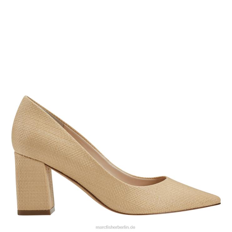 de Marc Fisher Frauen Zala-Pumps mit Blockabsatz und spitzer Zehenpartie natürlicher Bast 868L8660
