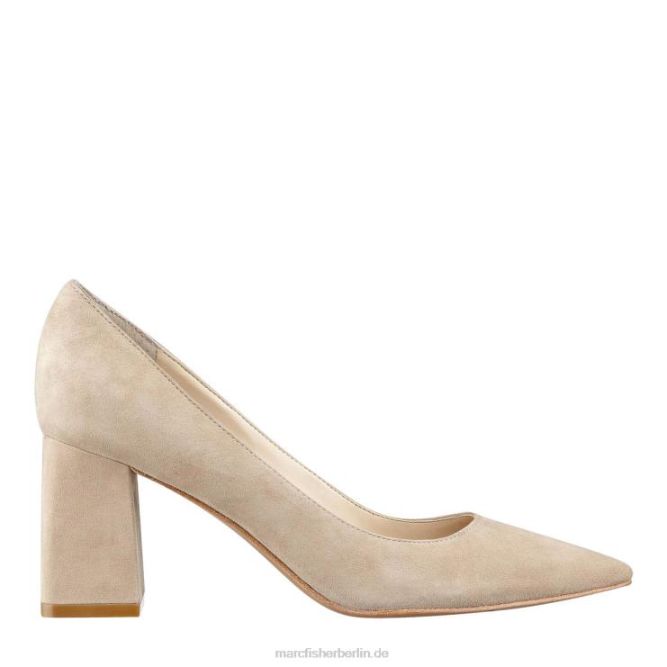 de Marc Fisher Frauen Zala-Pumps mit Blockabsatz und spitzer Zehenpartie natürliches Wildleder 868L8613