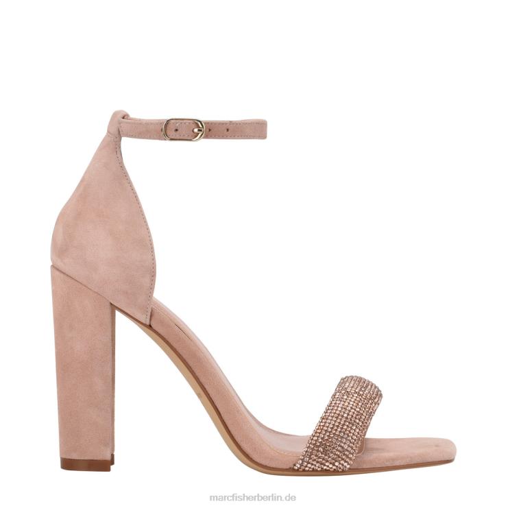 de Marc Fisher Frauen Angelo-Sandale mit Knöchelriemen und Absatz rosa natürliches Wildleder 868L8403