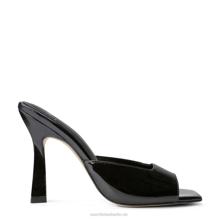 de Marc Fisher Frauen Baber-Slide-Sandale mit Absatz schwarzes Lackleder 868L8509