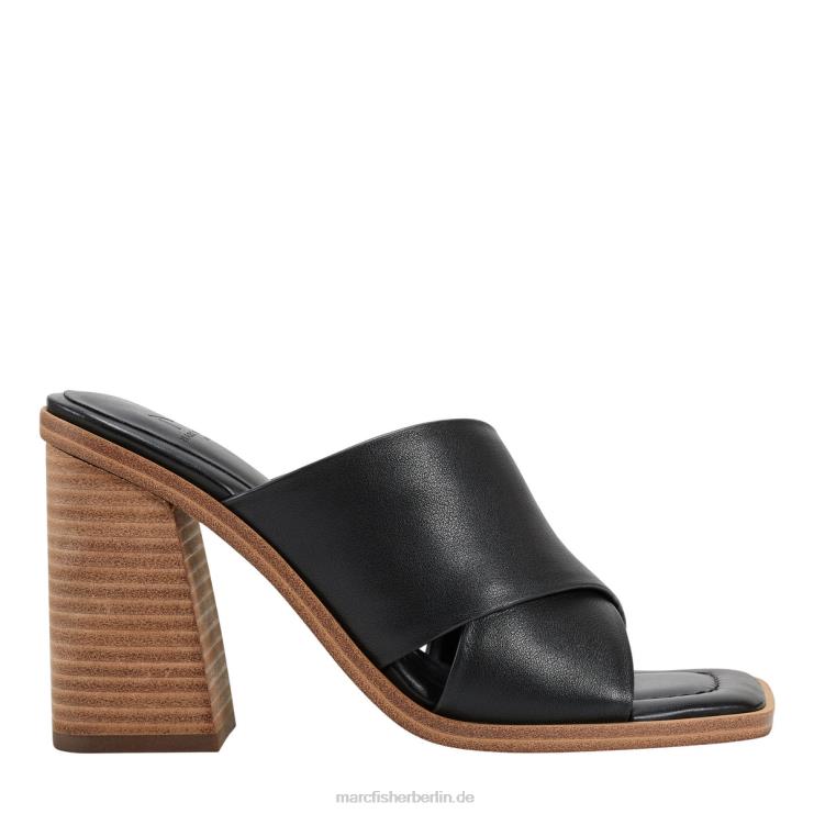 de Marc Fisher Frauen Barli-Slide-Sandale mit Absatz schwarzes Leder 868L8481