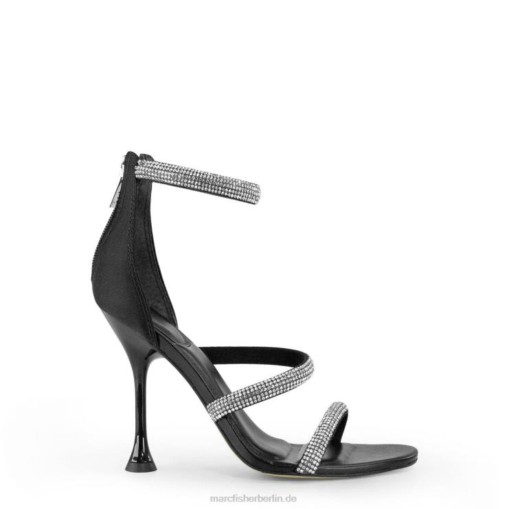 de Marc Fisher Frauen Carita-Sandale mit Knöchelriemen und Absatz Schwarz 868L8406