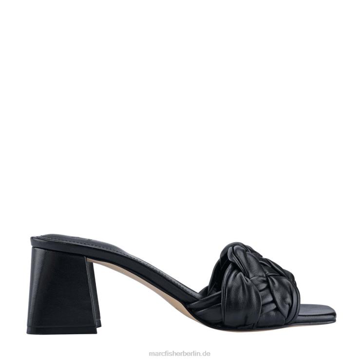 de Marc Fisher Frauen Cerita Slip-on-Sandale mit Blockabsatz schwarzes Leder 868L8527