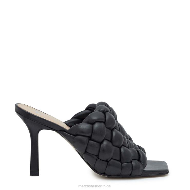 de Marc Fisher Frauen Dakina-Slipper mit quadratischer Zehenpartie schwarzes Leder 868L8543