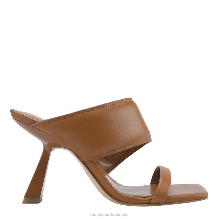 de Marc Fisher Frauen Deann-Slipper mit eckiger Zehenpartie und Absatz braunes Leder 868L8538