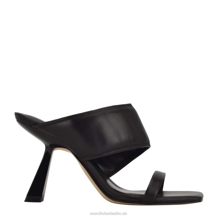 de Marc Fisher Frauen Deann-Slipper mit eckiger Zehenpartie und Absatz schwarzes Leder 868L8539