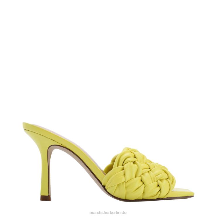 de Marc Fisher Frauen Draya-Slipper mit eckiger Zehenpartie gelbes Leder 868L8518
