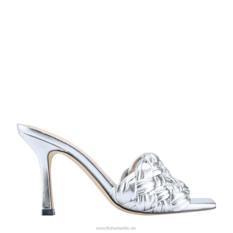 de Marc Fisher Frauen Draya-Slipper mit eckiger Zehenpartie silbernes Metallic-Leder 868L8520