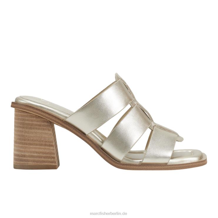 de Marc Fisher Frauen Louisa-Sandale mit Blockabsatz Gold 868L8352
