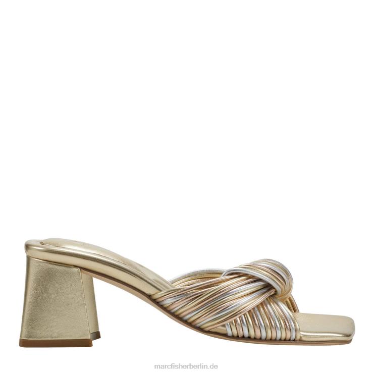 de Marc Fisher Frauen Slide-Sandale mit Kirschabsatz goldenes Leder 868L8498