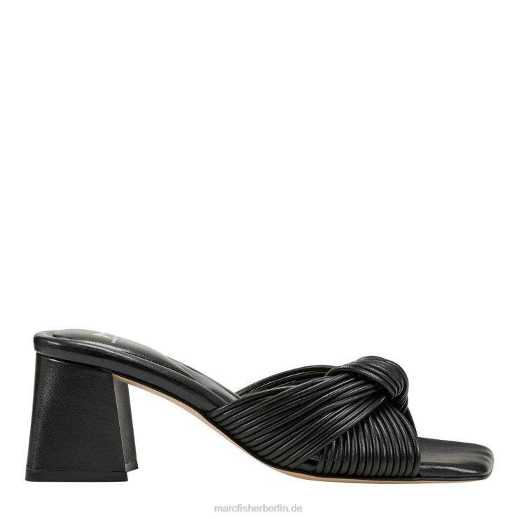 de Marc Fisher Frauen Slide-Sandale mit Kirschabsatz schwarzes Leder 868L8496