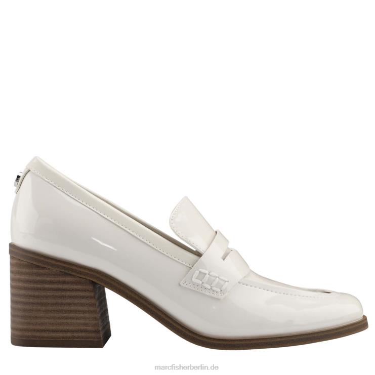 de Marc Fisher Frauen Kchris-Loafer mit Absatz schickes cremefarbenes Patent 868L8441