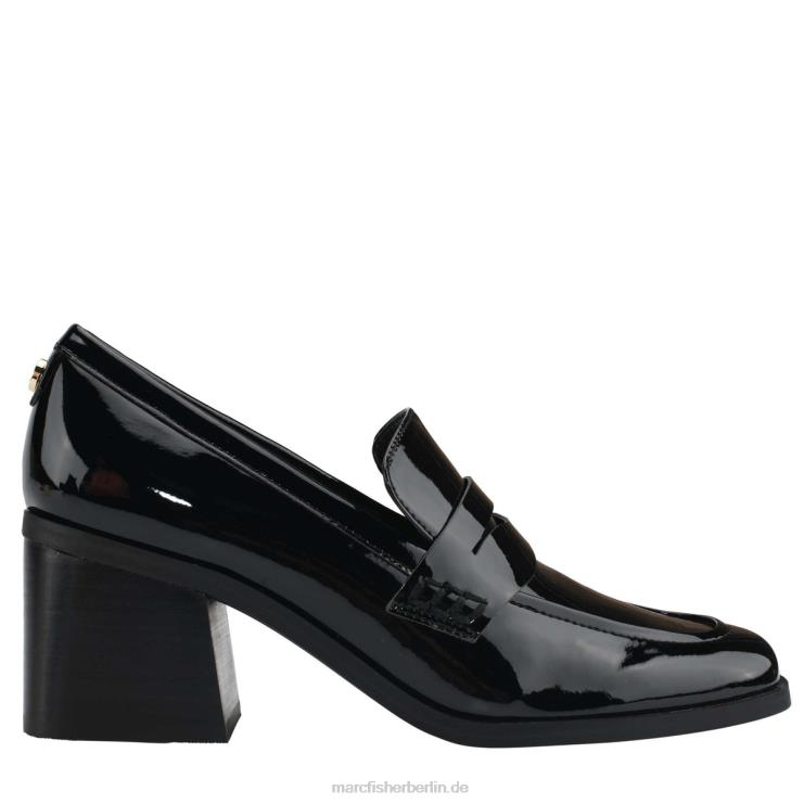 de Marc Fisher Frauen Kchris-Loafer mit Absatz schwarzes Lackleder 868L8424