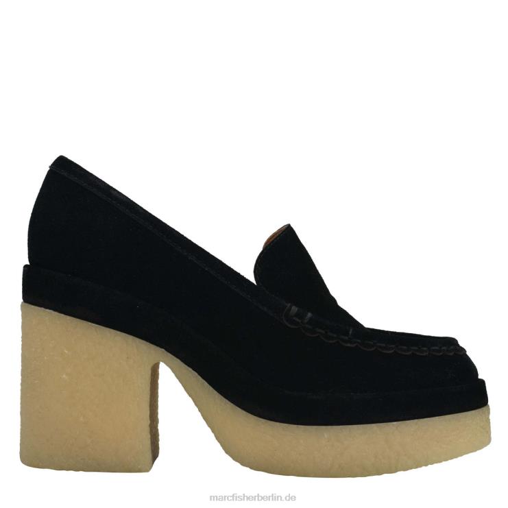 de Marc Fisher Frauen Lina-Loafer mit Absatz schwarzes Wildleder 868L8431