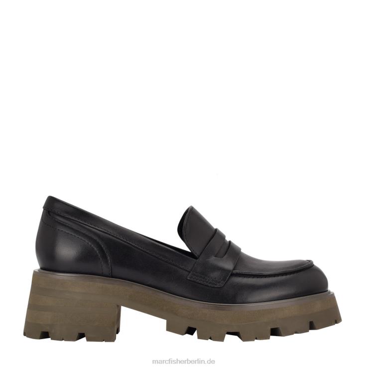 de Marc Fisher Frauen Loafer mit Latika-Stollensohle schwarzes Leder 868L8440