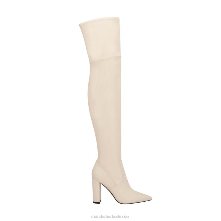 de Marc Fisher Frauen Garalyn Overknee-Stiefel schickes cremefarbenes Leder 868L8164