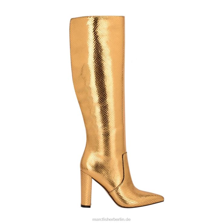 de Marc Fisher Frauen Giancarlo-Stiefel mit Absatz goldenes Schlangen-Wildleder 868L8162