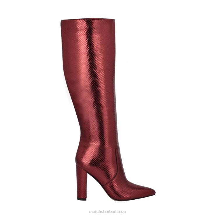 de Marc Fisher Frauen Giancarlo-Stiefel mit Absatz rotes Schlangen-Wildleder 868L8156