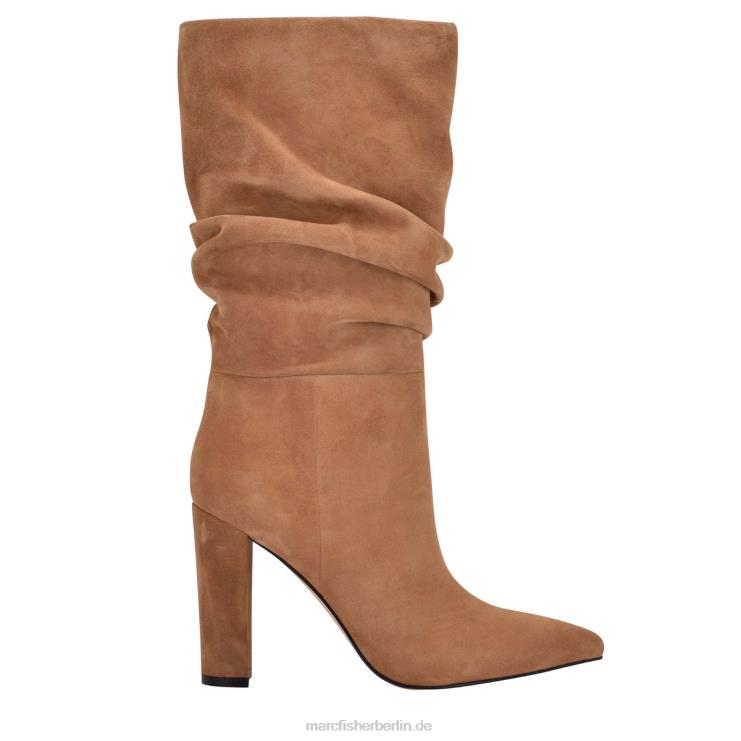 de Marc Fisher Frauen Gomer-Stiefel mit Absatz cognacfarbenes Wildleder 868L8177