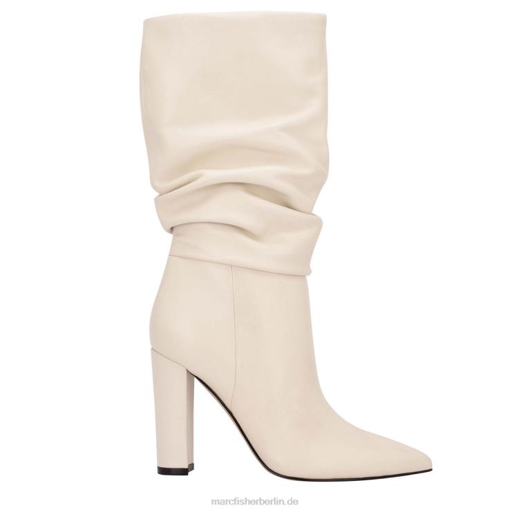 de Marc Fisher Frauen Gomer-Stiefel mit Absatz schickes cremefarbenes Leder 868L8183