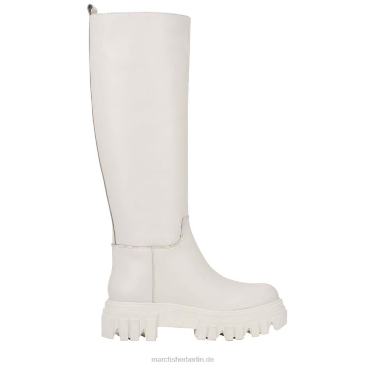 de Marc Fisher Frauen Malena-Stiefel Elfenbeinfarbenes Leder 868L8148