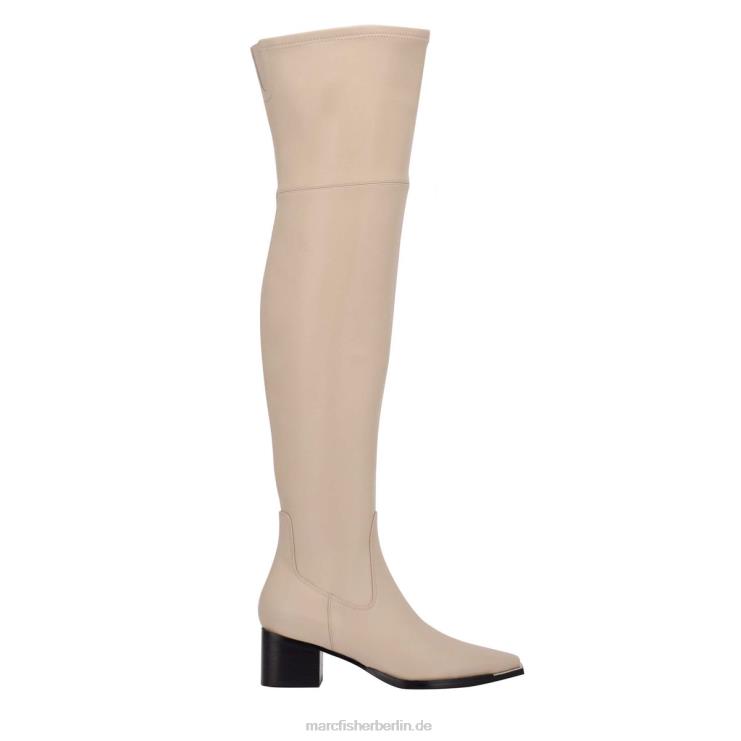 de Marc Fisher Frauen Noemi Overknee-Stiefel schickes cremefarbenes Leder 868L8181