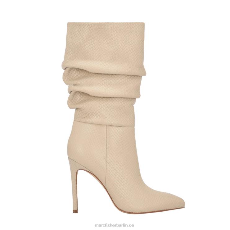 de Marc Fisher Frauen Romy-Stiefel mit Absatz Elfenbeinfarbener Schlangendruck 868L8180