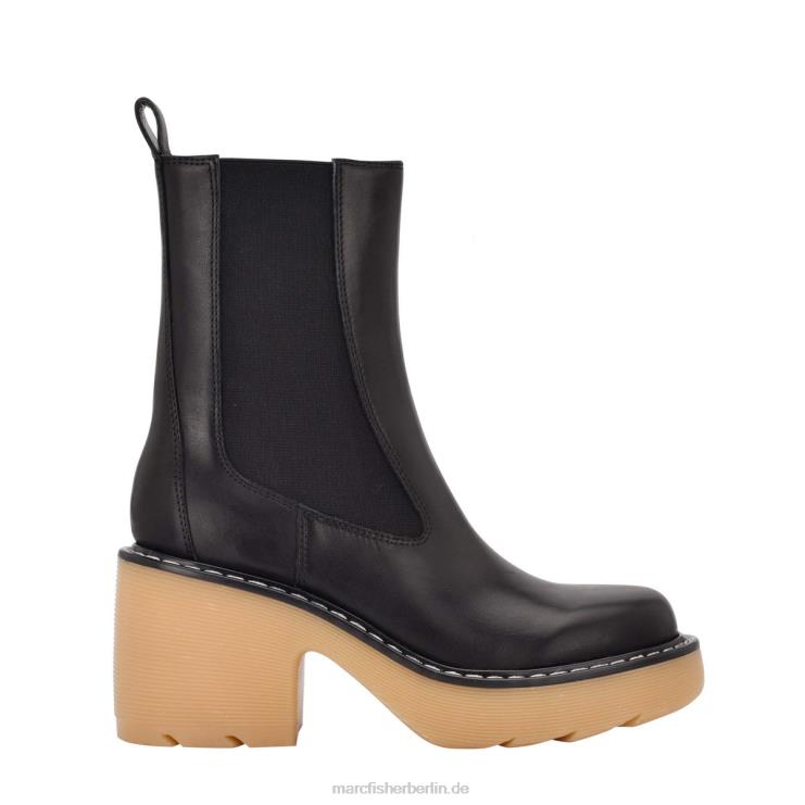 de Marc Fisher Frauen Fredy-Bootie mit Stollensohle schwarzes Leder/Natur 868L849