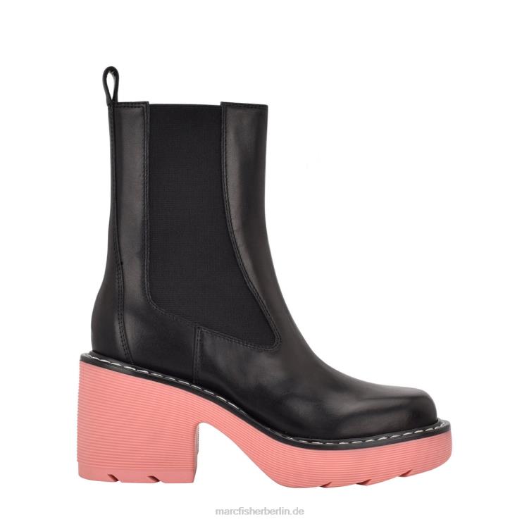 de Marc Fisher Frauen Fredy-Bootie mit Stollensohle schwarzes Leder/Rosa 868L841