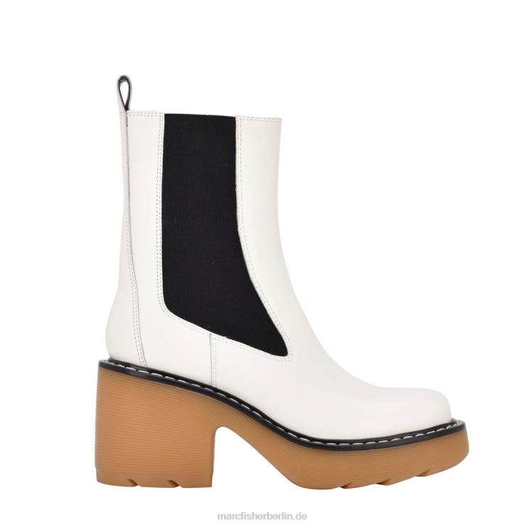 de Marc Fisher Frauen Fredy-Bootie mit Stollensohle weißes Leder/Natur 868L890