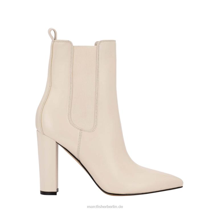 de Marc Fisher Frauen Garliss Chelsea-Stiefel mit Absatz schickes cremefarbenes Leder 868L8115